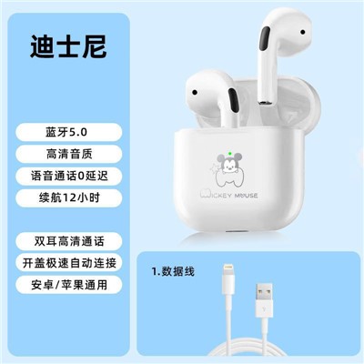 迪士尼無線藍牙入耳式耳機卡通迷你可愛風(fēng)
